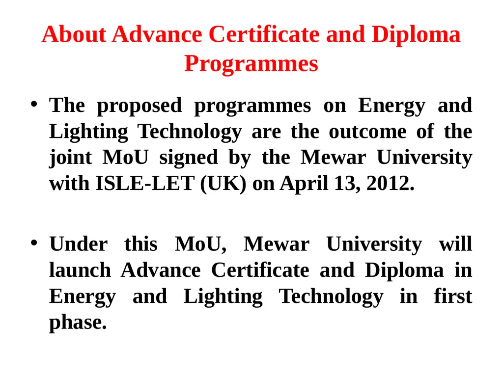 OBJECTIVES OF MEWAR UNIVERSITY COLLABORATIONS With - slide 5 of 18