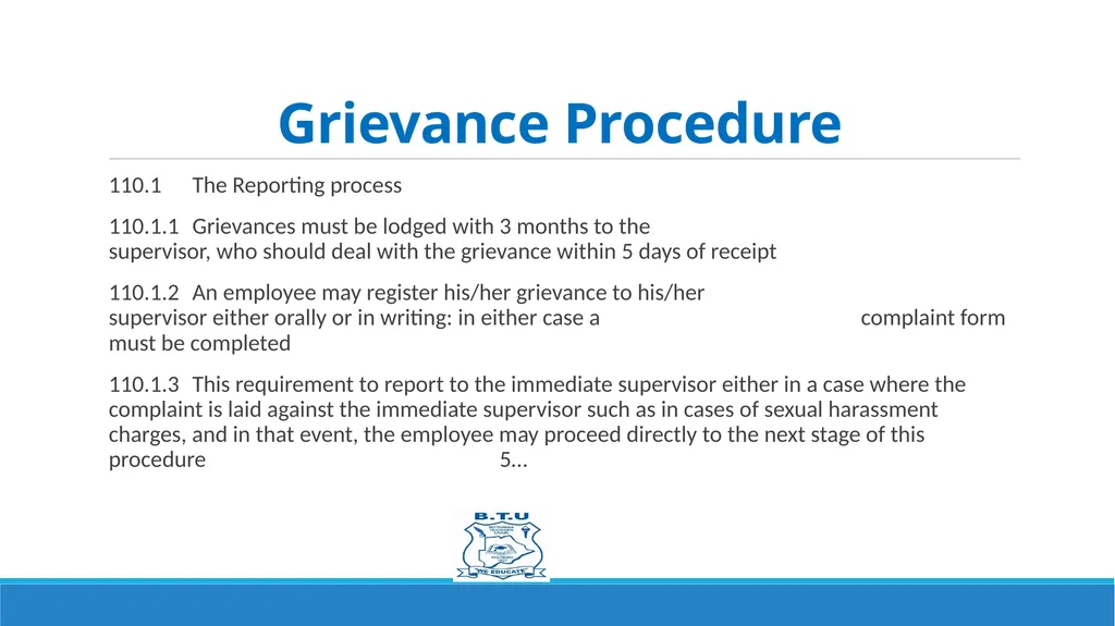 GRIEVANCES AND DISCIPLINARY PROCEDURES Prepared by - slide 4 of 21