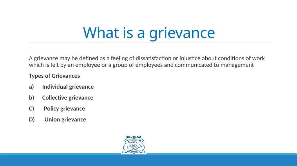 GRIEVANCES AND DISCIPLINARY PROCEDURES Prepared by - slide 2 of 21
