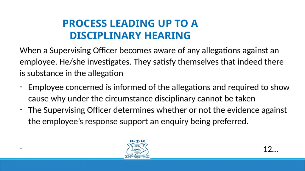 GRIEVANCES AND DISCIPLINARY PROCEDURES Prepared by - slide 11 of 21