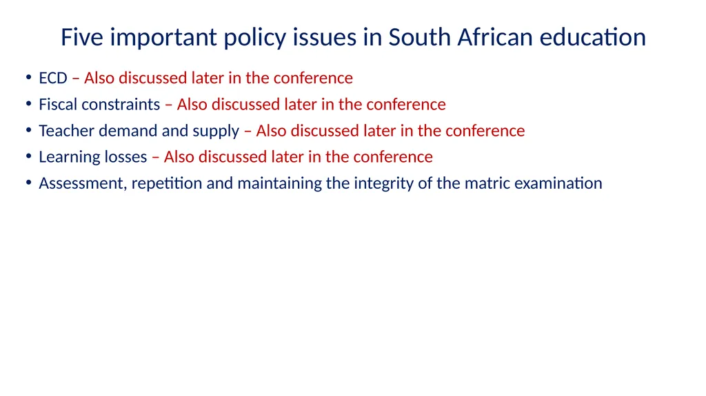 Some current educational issues Servaas van der - slide 2 of 26
