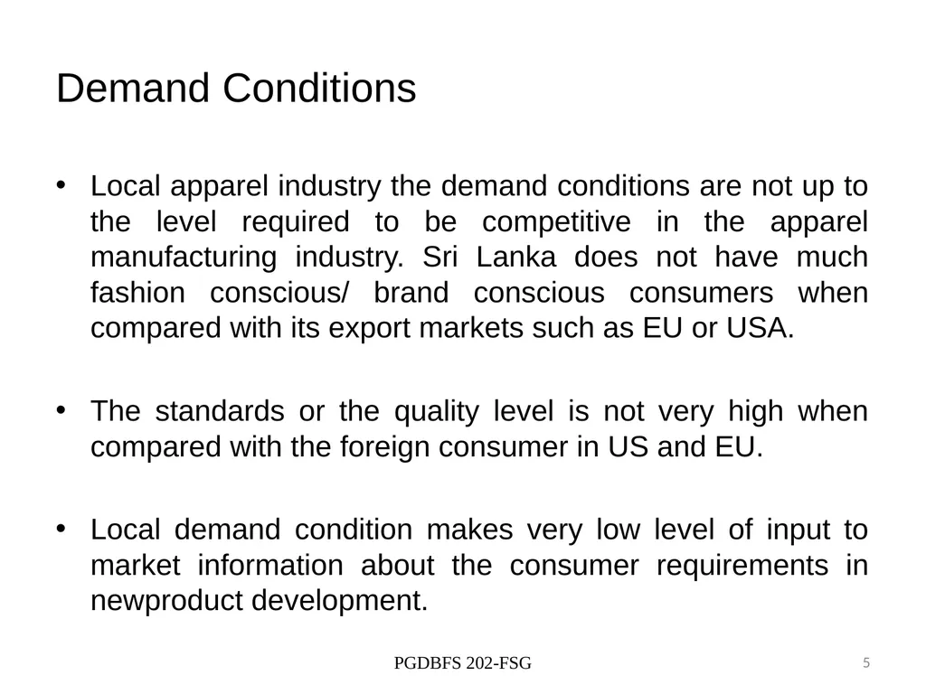 Competiveness of Sri Lankan apparel industry - slide 5 of 9