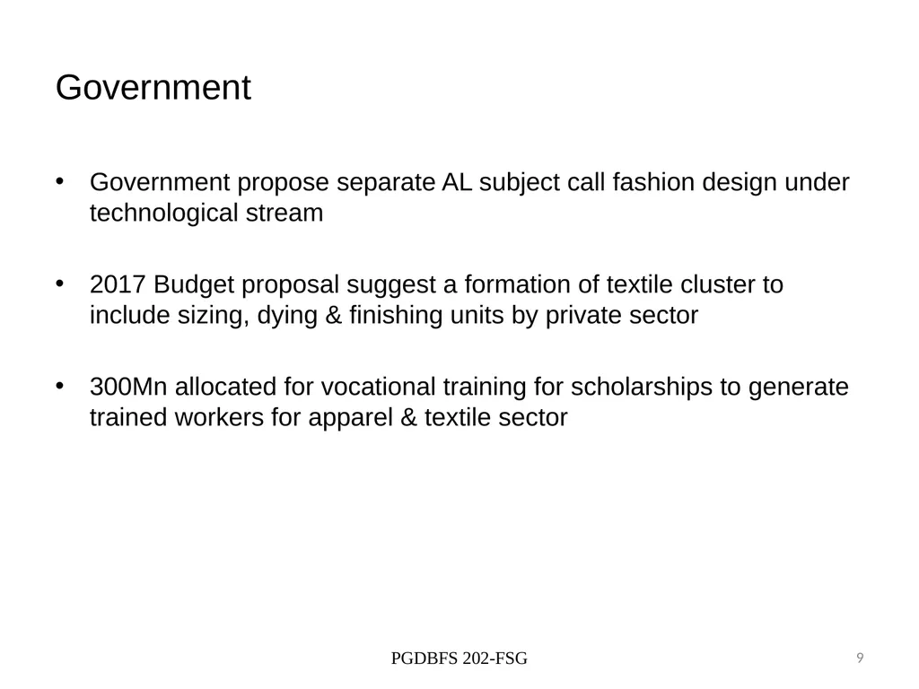 Competiveness of Sri Lankan apparel industry - slide 9 of 9