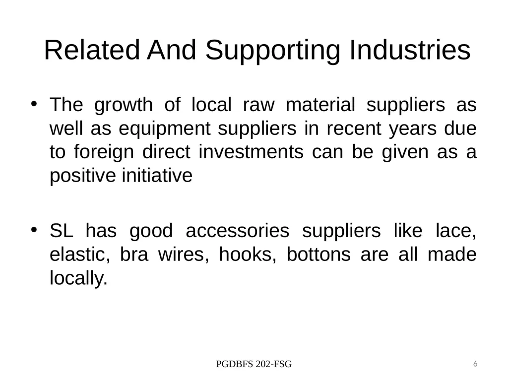 Competiveness of Sri Lankan apparel industry - slide 6 of 9