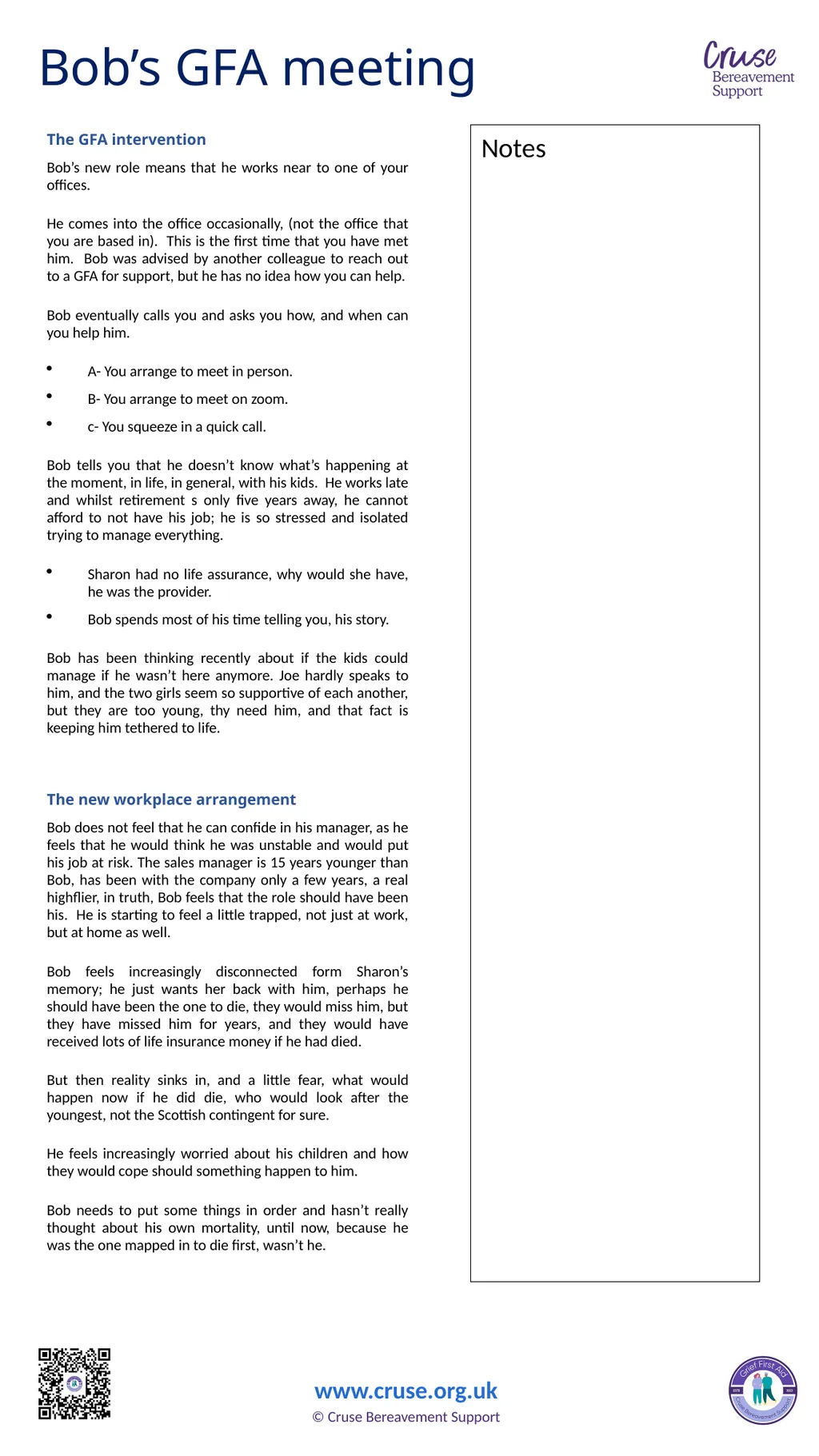 Module 1 Grief First Aid – Handout’s How to use - slide 7 of 12