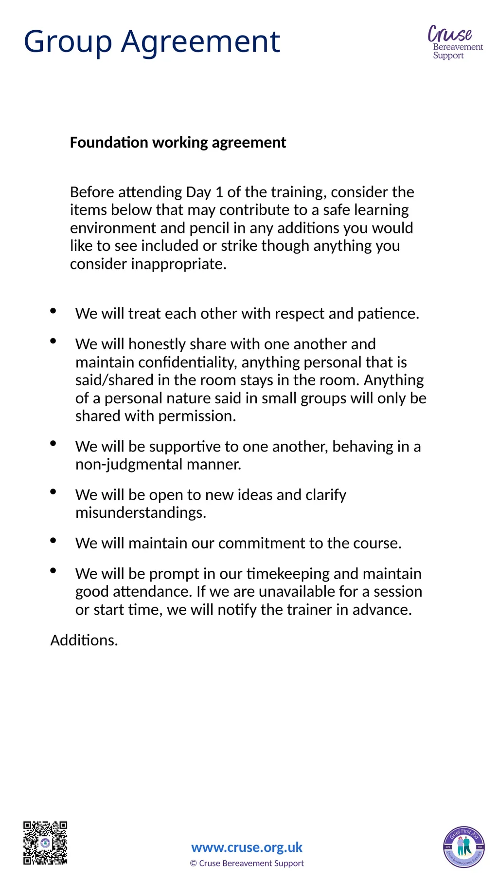 Module 1 Grief First Aid – Handout’s How to use - slide 2 of 12