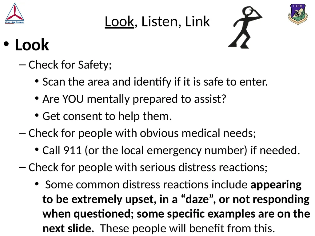 Look, Listen, and Link (LLL) Basic Psychological - slide 11 of 37