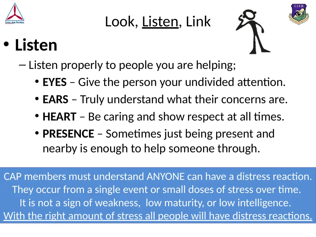 Look, Listen, and Link (LLL) Basic Psychological - slide 14 of 37