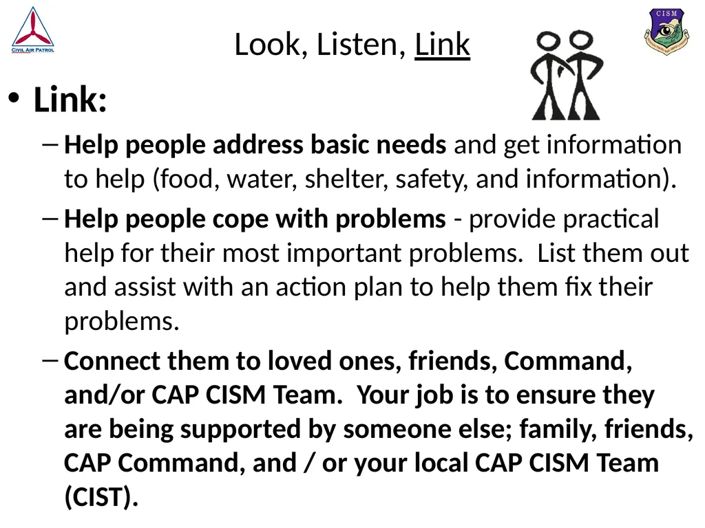 Look, Listen, and Link (LLL) Basic Psychological - slide 20 of 37