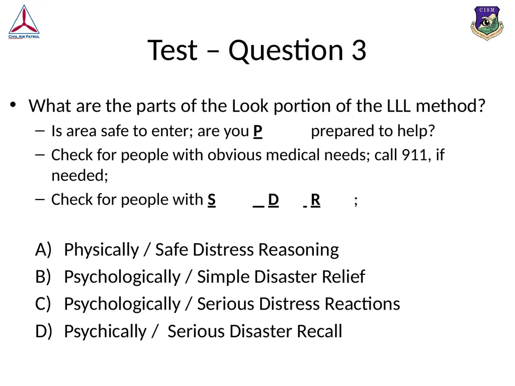 Look, Listen, and Link (LLL) Basic Psychological - slide 31 of 37
