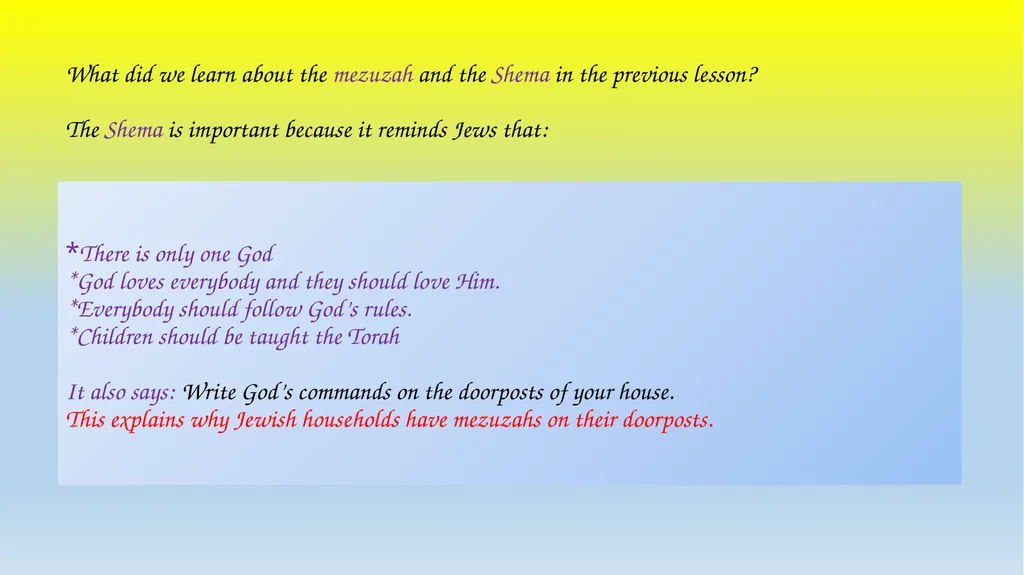Session 3: Aims To consider the mezuzah and create - slide 2 of 18