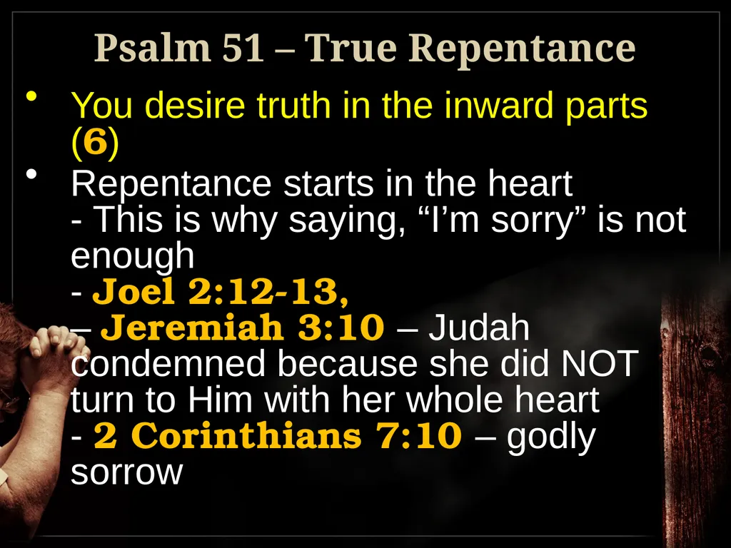 Understanding True Repentance 2 Corinthians 7:9-11 - slide 16 of 25