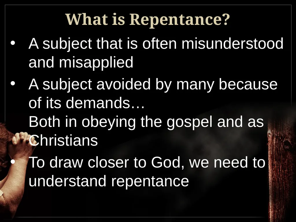 Understanding True Repentance 2 Corinthians 7:9-11 - slide 2 of 25