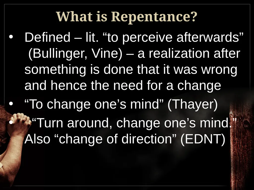 Understanding True Repentance 2 Corinthians 7:9-11 - slide 3 of 25