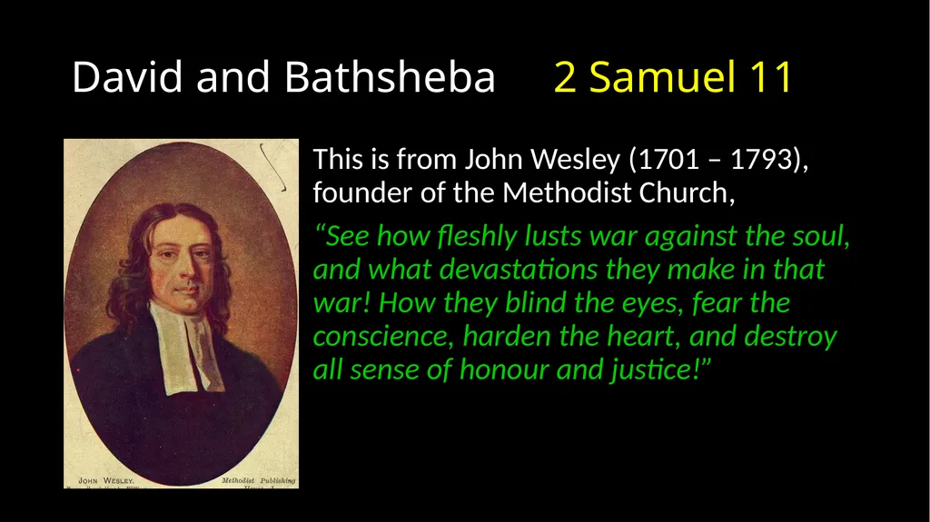 David’s Downfall 2 Samuel 11 – 12 David’s Downfall - slide 12 of 47