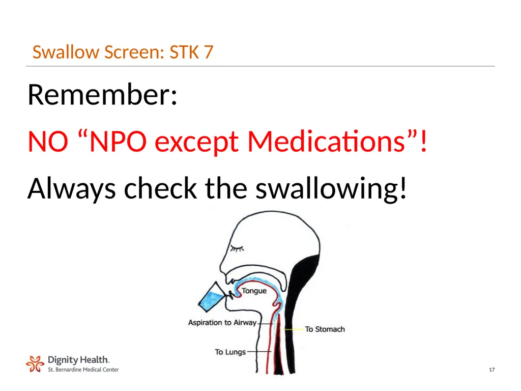 BEDSIDE SWALLOW SCREEN FOR DYSPHAGIA Laura Cowen - slide 17 of 18