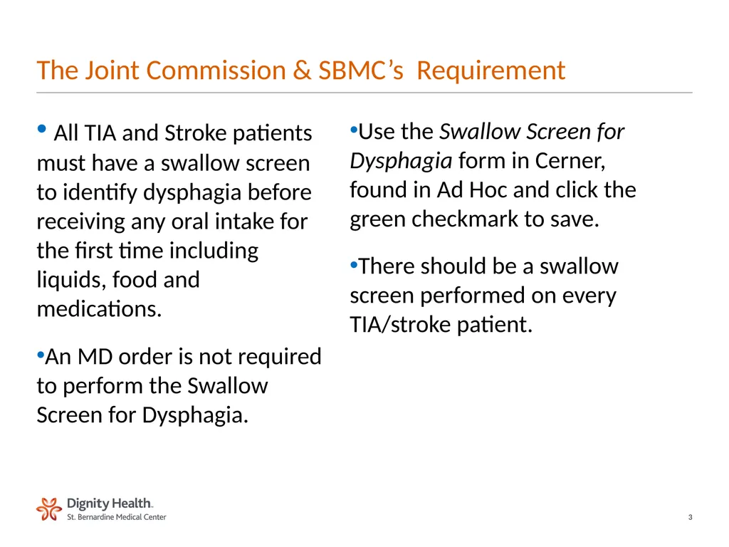 BEDSIDE SWALLOW SCREEN FOR DYSPHAGIA Laura Cowen - slide 3 of 18
