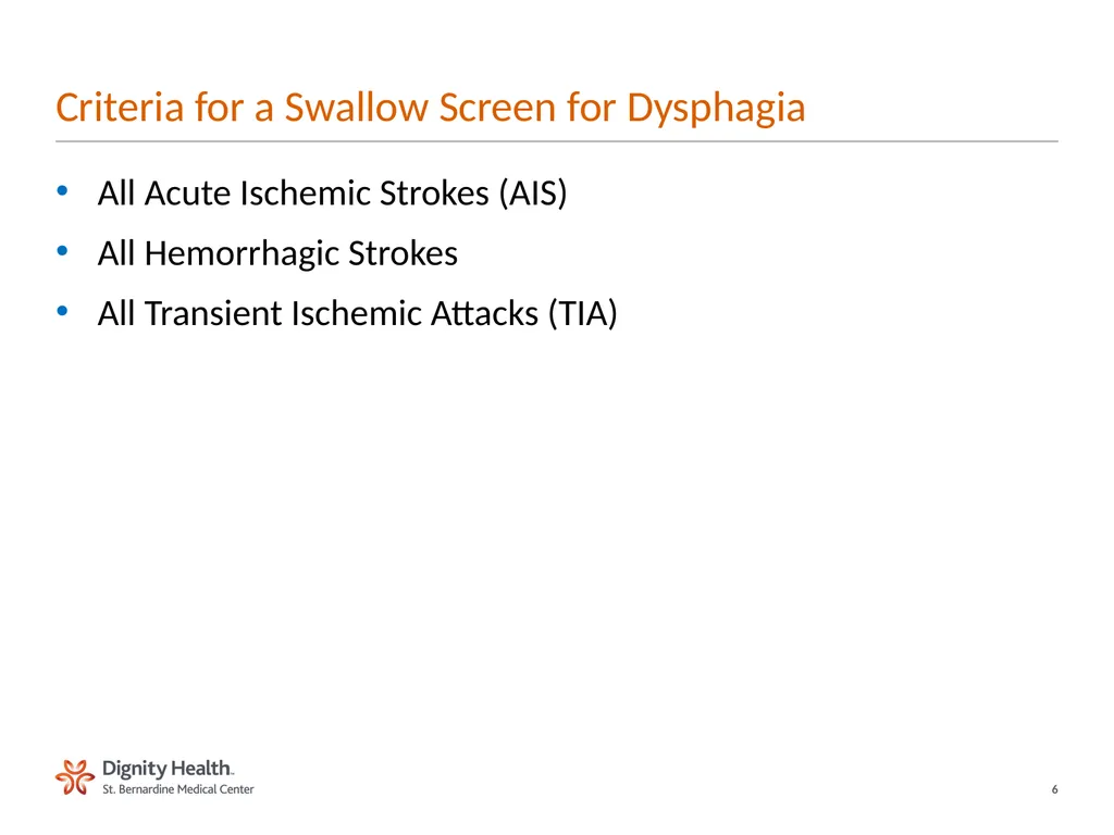 BEDSIDE SWALLOW SCREEN FOR DYSPHAGIA Laura Cowen - slide 6 of 18