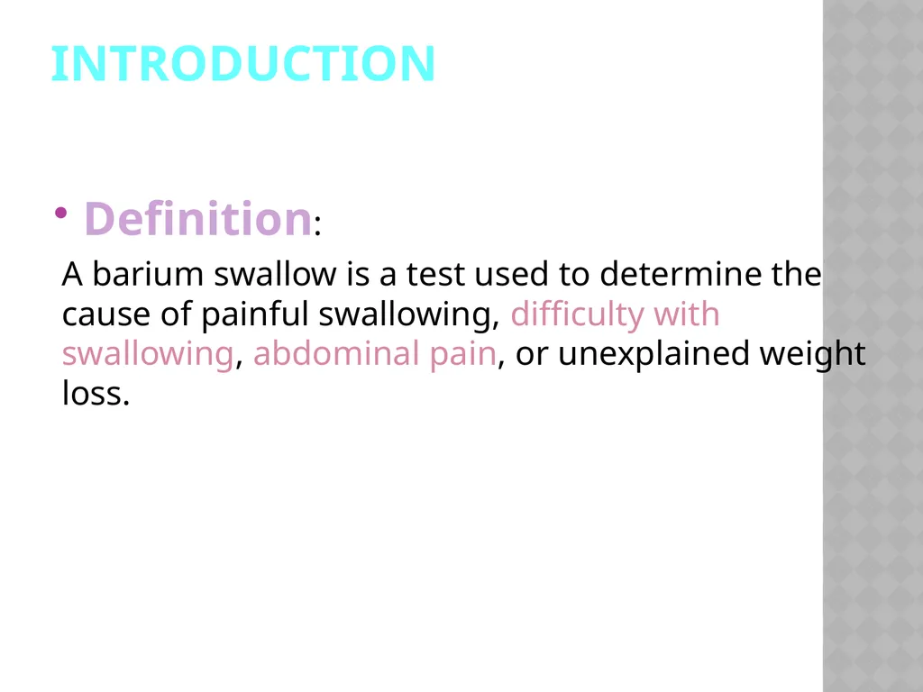Barium Swallow Meaad AlMusined Introduction - slide 2 of 12