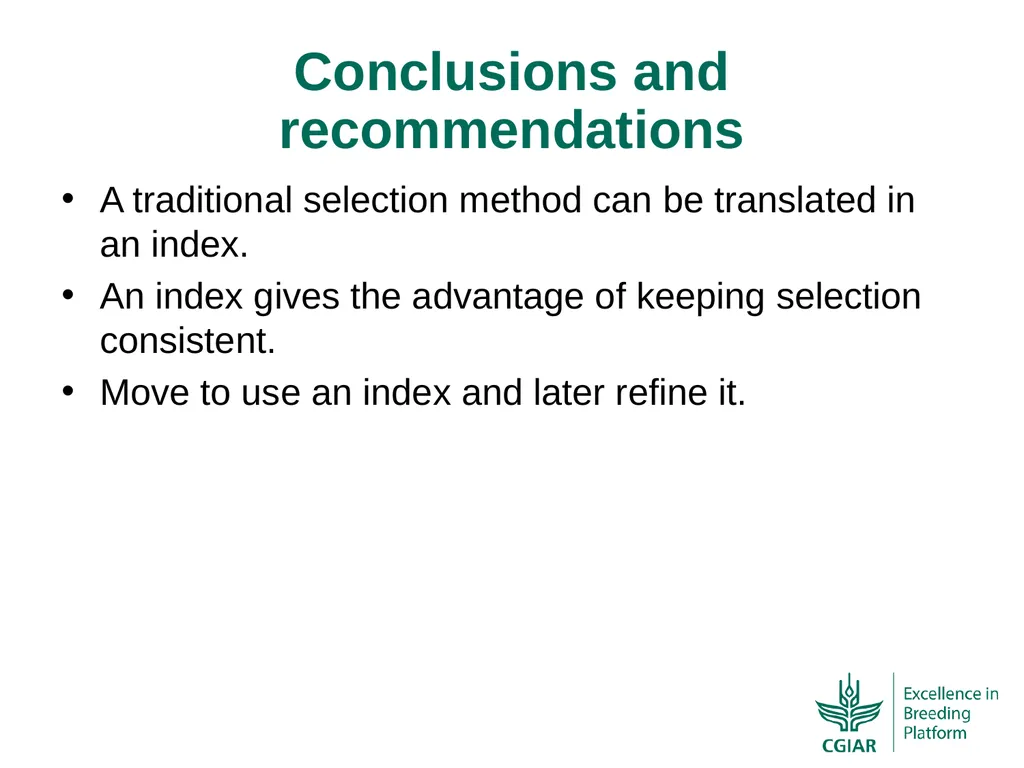 Bringing a selection index into the CIMMYT-Maize - slide 16 of 21