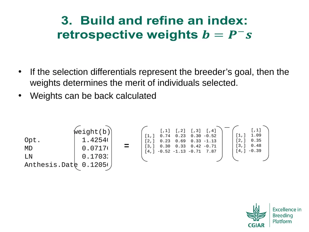 Bringing a selection index into the CIMMYT-Maize - slide 8 of 21