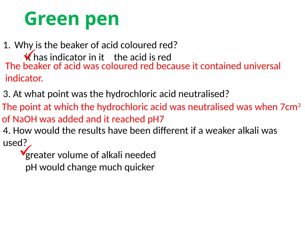 Neutralisation reactions You should have completed - slide 9 of 13