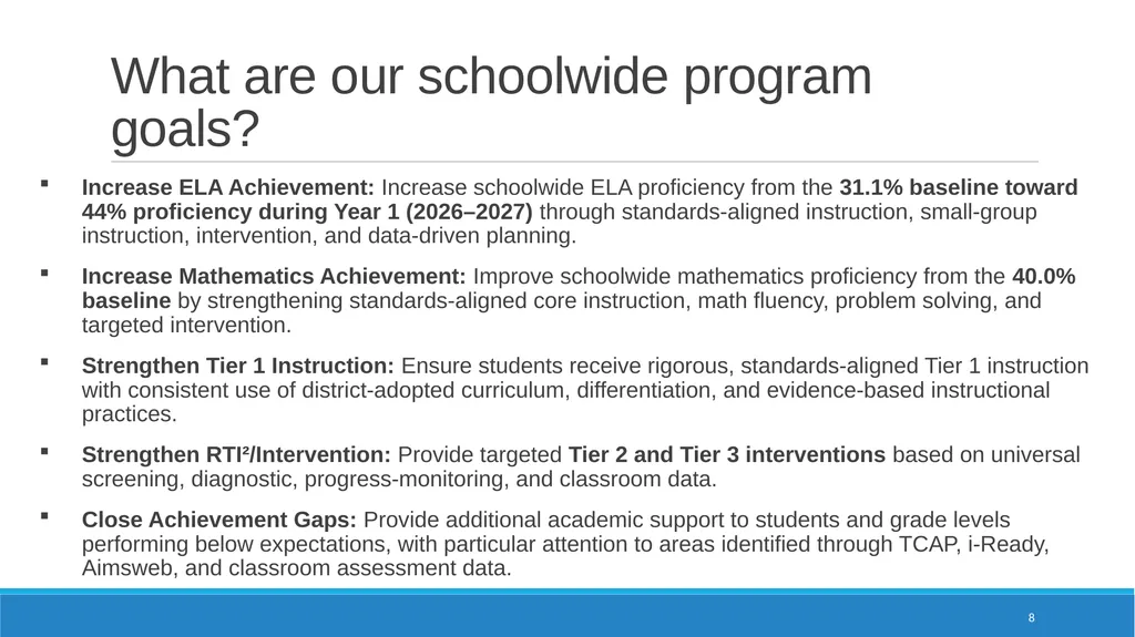Springdale Elementary School Annual Title I & - slide 8 of 27