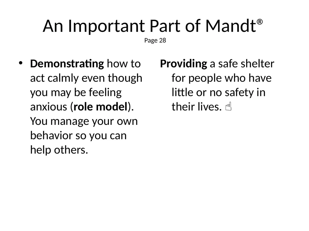 1 The Mandt System® Relational Skills Chapter 1 - slide 34 of 102