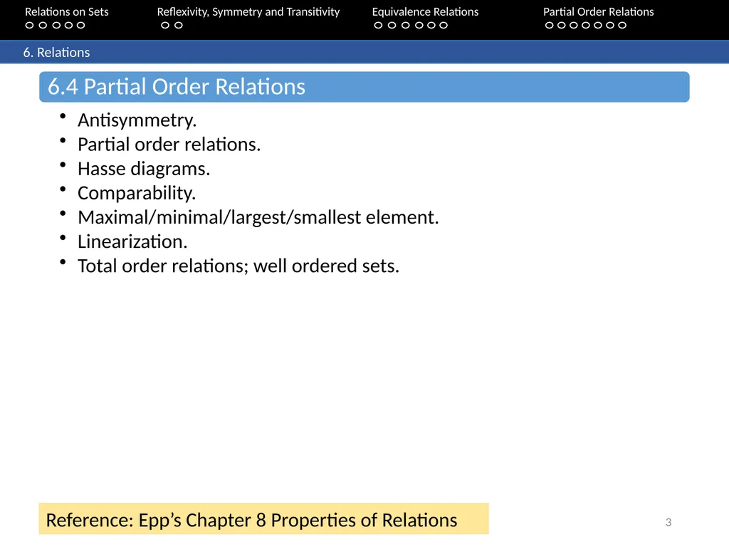 Aaron Tan Relations on Sets Reflexivity, Symmetry - slide 3 of 93