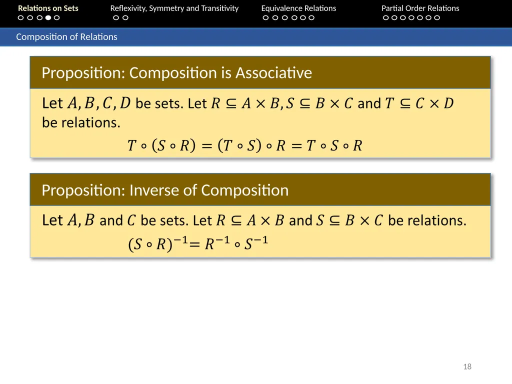 Aaron Tan Relations on Sets Reflexivity, Symmetry - slide 18 of 93