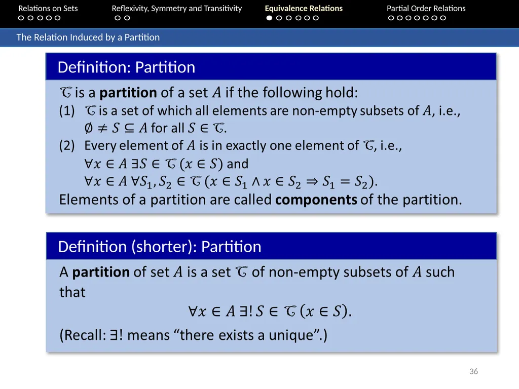 Aaron Tan Relations on Sets Reflexivity, Symmetry - slide 36 of 93