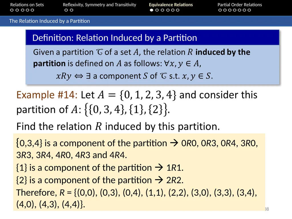 Aaron Tan Relations on Sets Reflexivity, Symmetry - slide 38 of 93