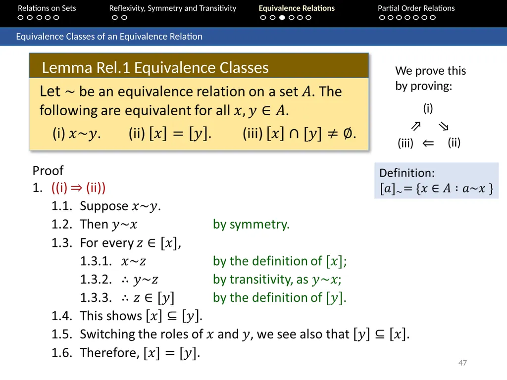 Aaron Tan Relations on Sets Reflexivity, Symmetry - slide 47 of 93