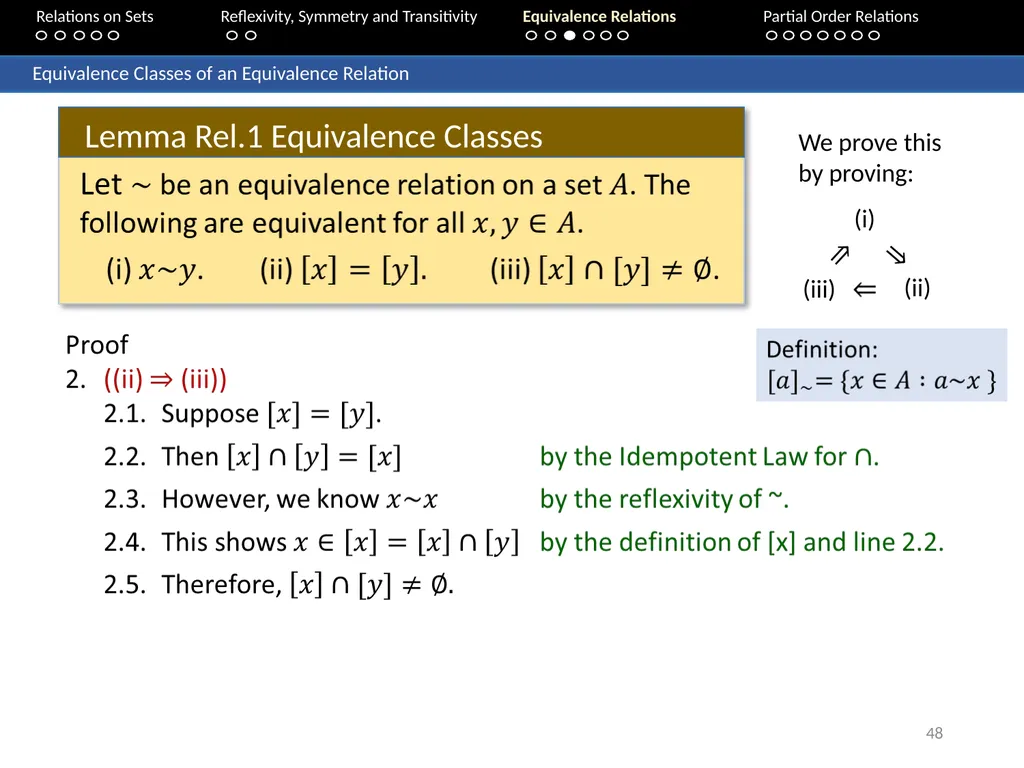 Aaron Tan Relations on Sets Reflexivity, Symmetry - slide 48 of 93