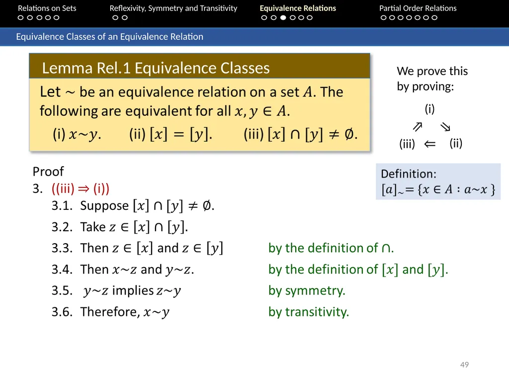 Aaron Tan Relations on Sets Reflexivity, Symmetry - slide 49 of 93