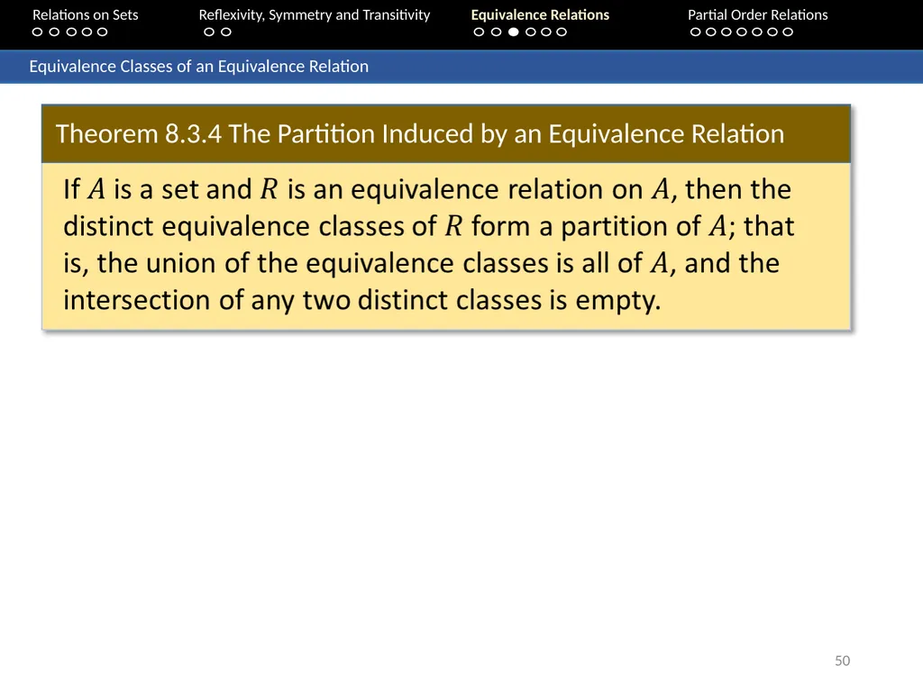 Aaron Tan Relations on Sets Reflexivity, Symmetry - slide 50 of 93