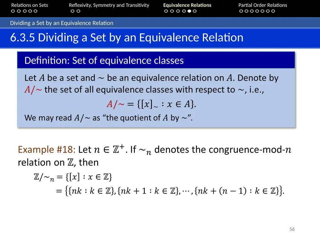 Aaron Tan Relations on Sets Reflexivity, Symmetry - slide 56 of 93