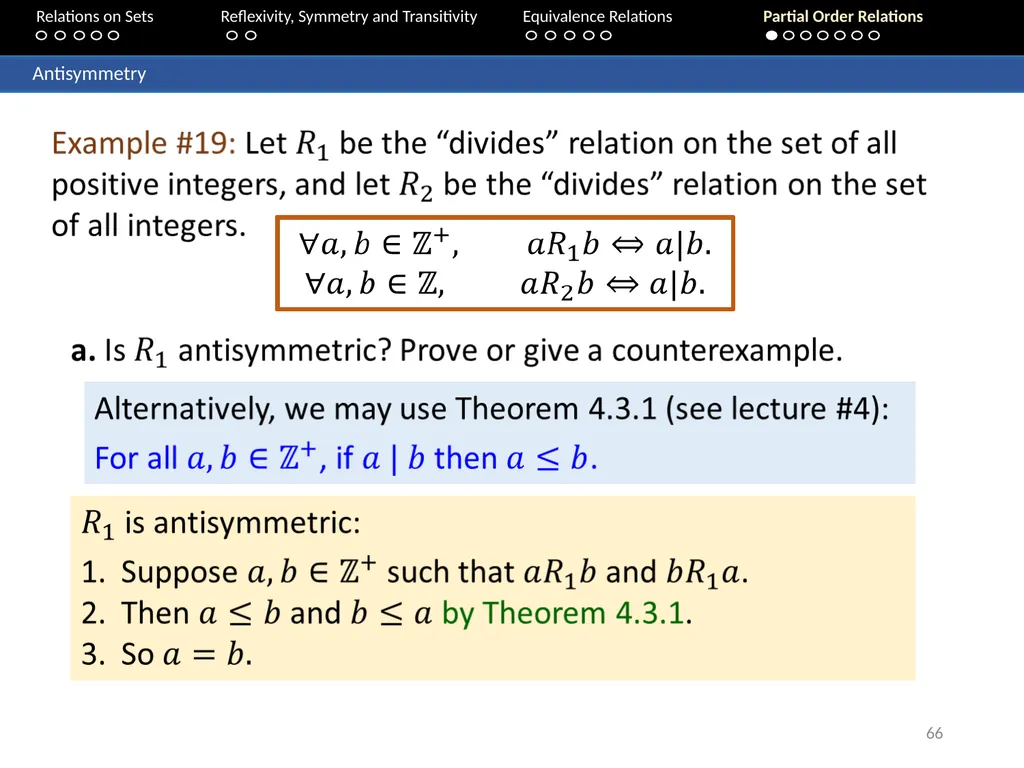 Aaron Tan Relations on Sets Reflexivity, Symmetry - slide 66 of 93
