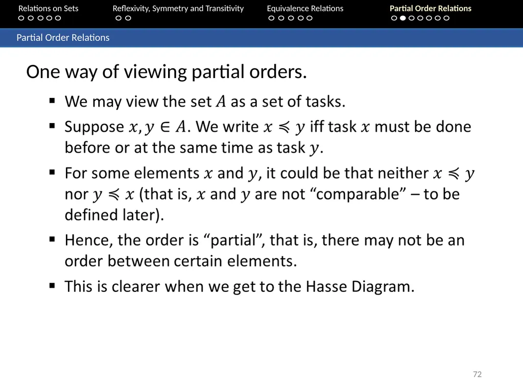 Aaron Tan Relations on Sets Reflexivity, Symmetry - slide 72 of 93