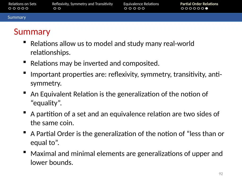 Aaron Tan Relations on Sets Reflexivity, Symmetry - slide 92 of 93