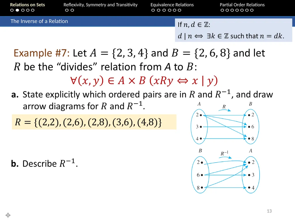 Aaron Tan Relations on Sets Reflexivity, Symmetry - slide 13 of 93