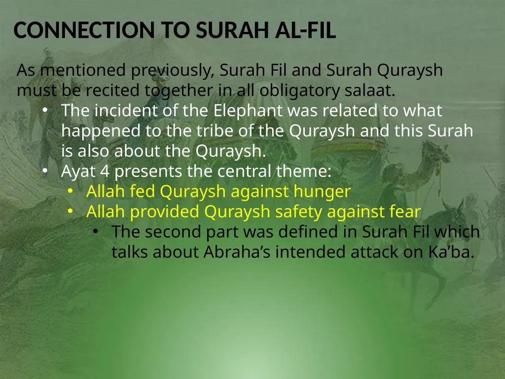 لِإِيلَافِ قُرَيْشٍ إِيلَافِهِمْ رِحْلَةَ - slide 5 of 38