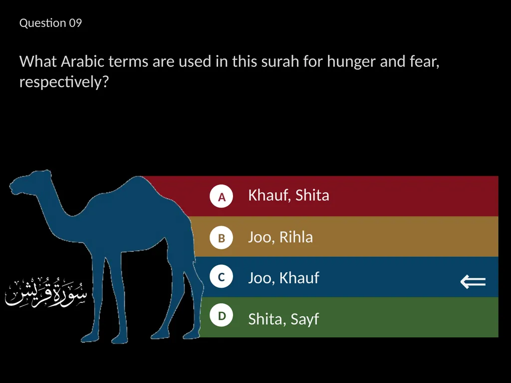 لِإِيلَافِ قُرَيْشٍ إِيلَافِهِمْ رِحْلَةَ - slide 35 of 38