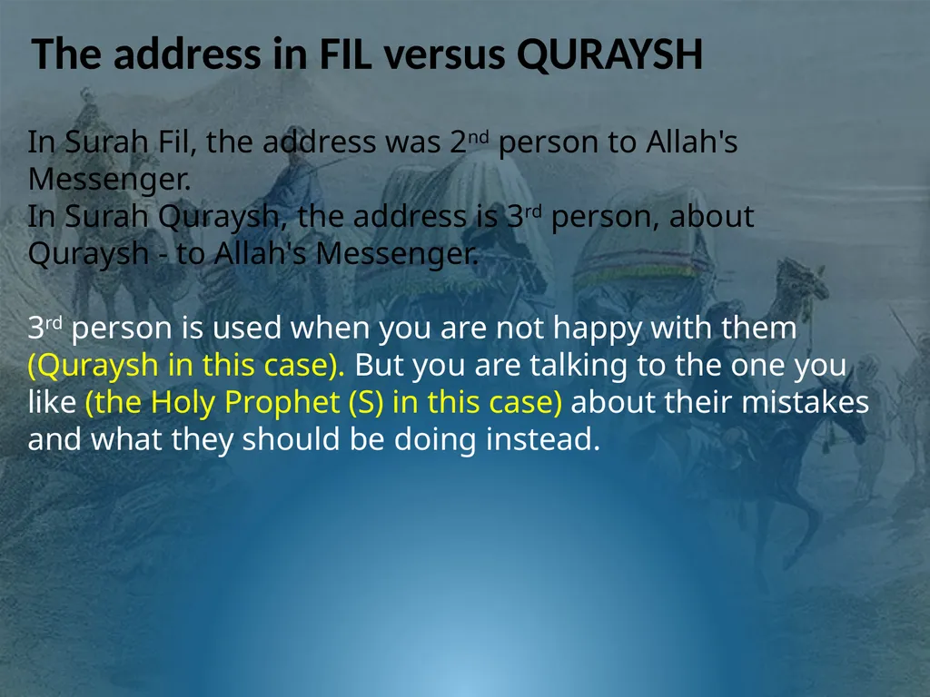 لِإِيلَافِ قُرَيْشٍ إِيلَافِهِمْ رِحْلَةَ - slide 6 of 38