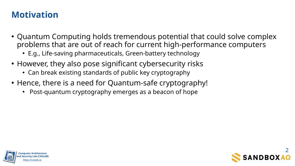 SDitH in Hardware Sanjay Deshpande, James Howe, - slide 2 of 27