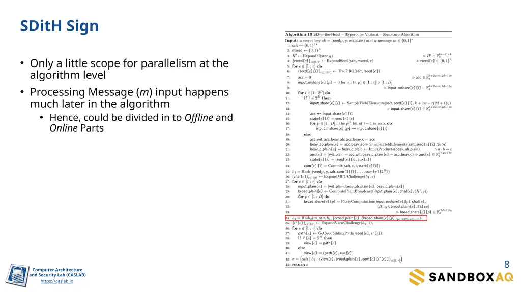 SDitH in Hardware Sanjay Deshpande, James Howe, - slide 8 of 27