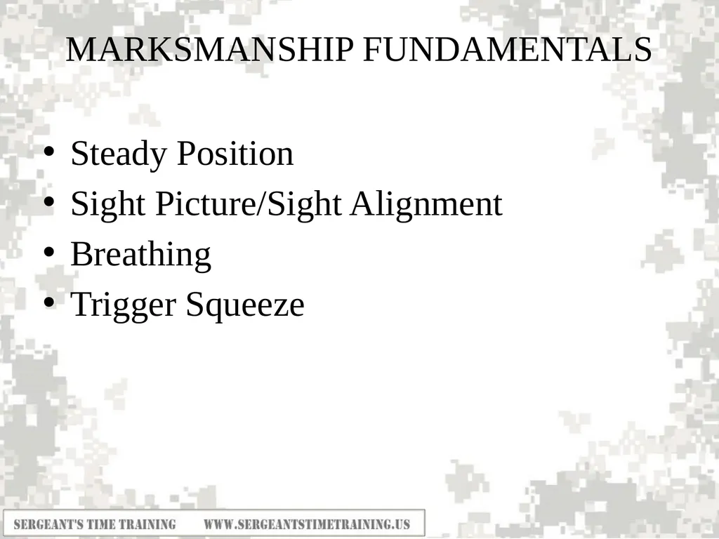 Preliminary Marksmanship Instruction M4 RIFLE - slide 14 of 26