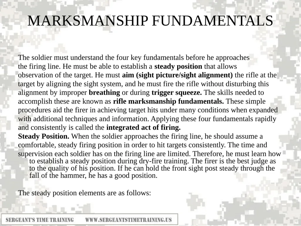 Preliminary Marksmanship Instruction M4 RIFLE - slide 15 of 26