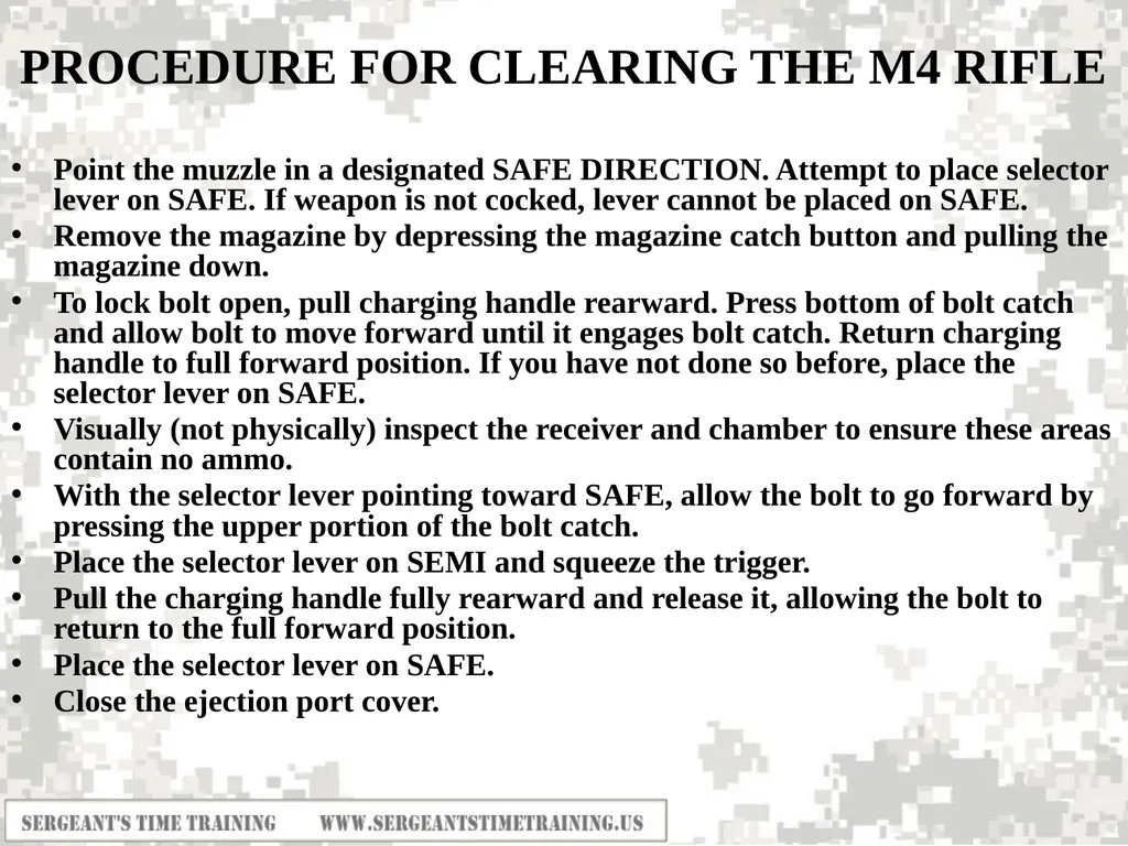 Preliminary Marksmanship Instruction M4 RIFLE - slide 4 of 26