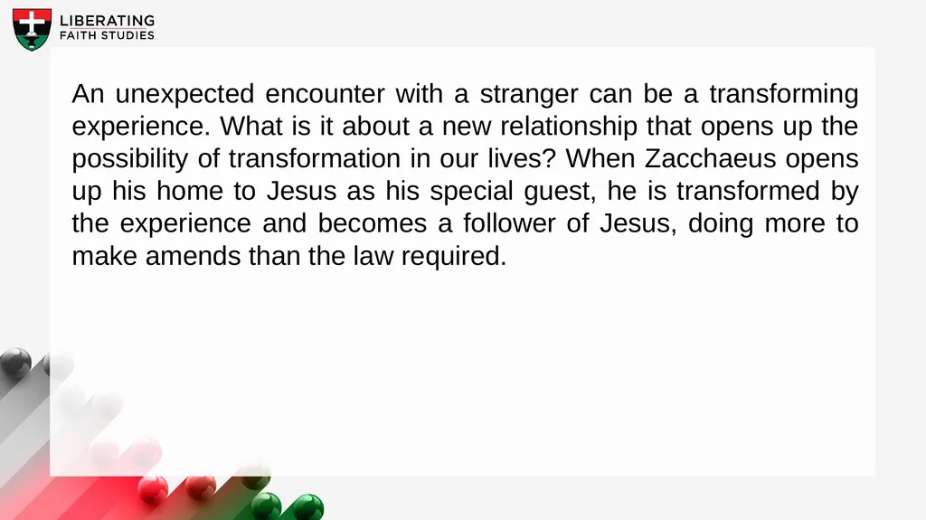 LESSON 7: JULY 19 Zacchaeus, the Publican Focus - slide 7 of 22